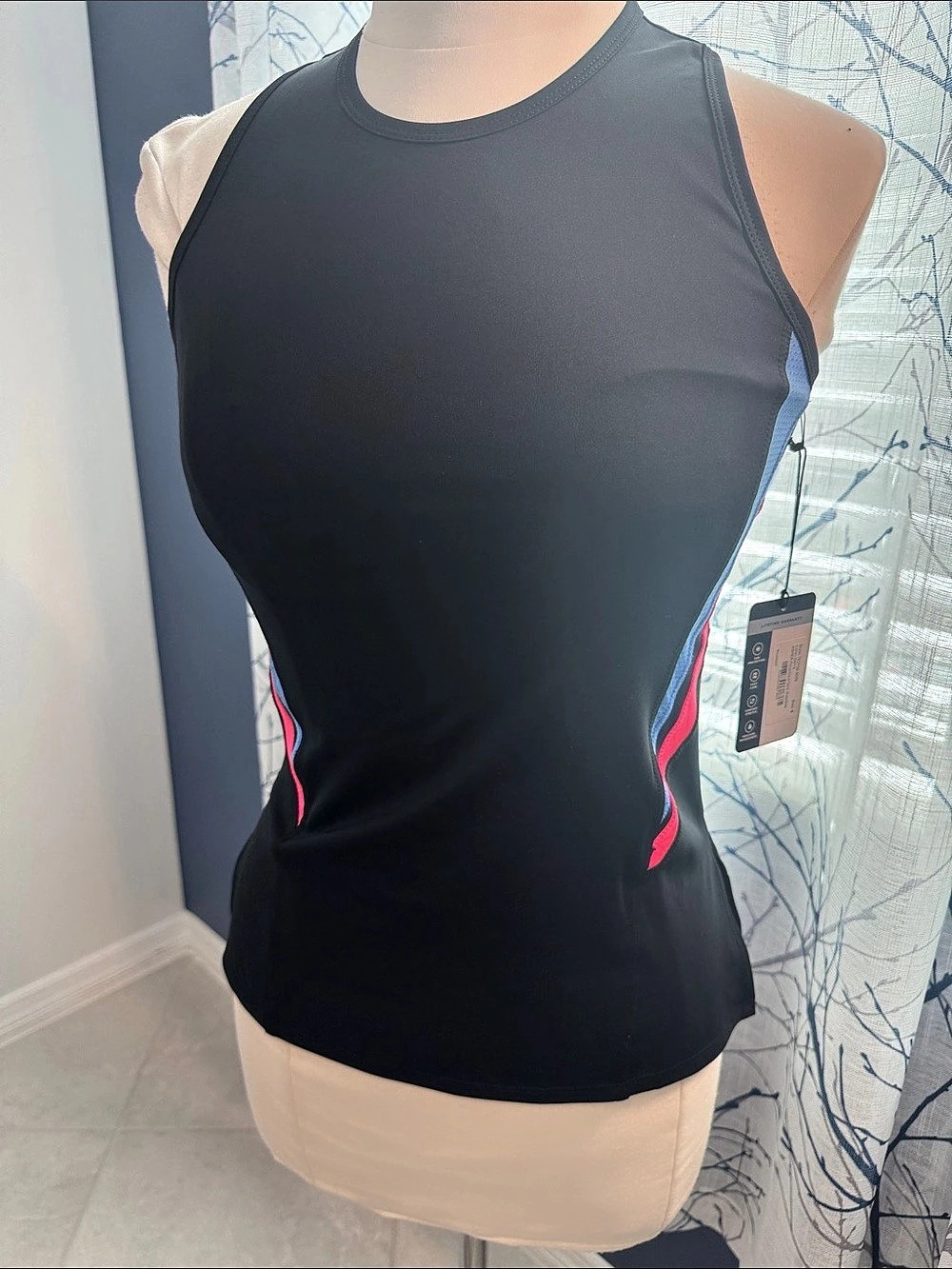 TAIL Asher Racerback Tank Racerback Tank in Black & Pink Size Small NWT